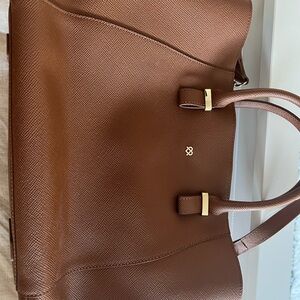 Elegant Brown Vegan Leather Tote Bag from Gunas New York